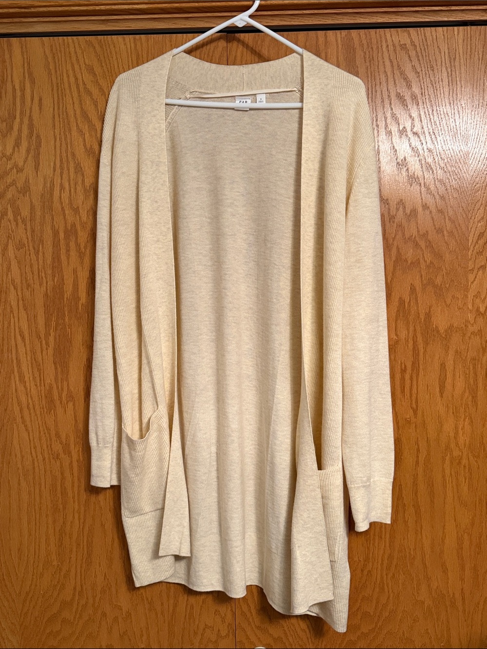 GAP Cream Open-Front Women's Cardigan with Pockets